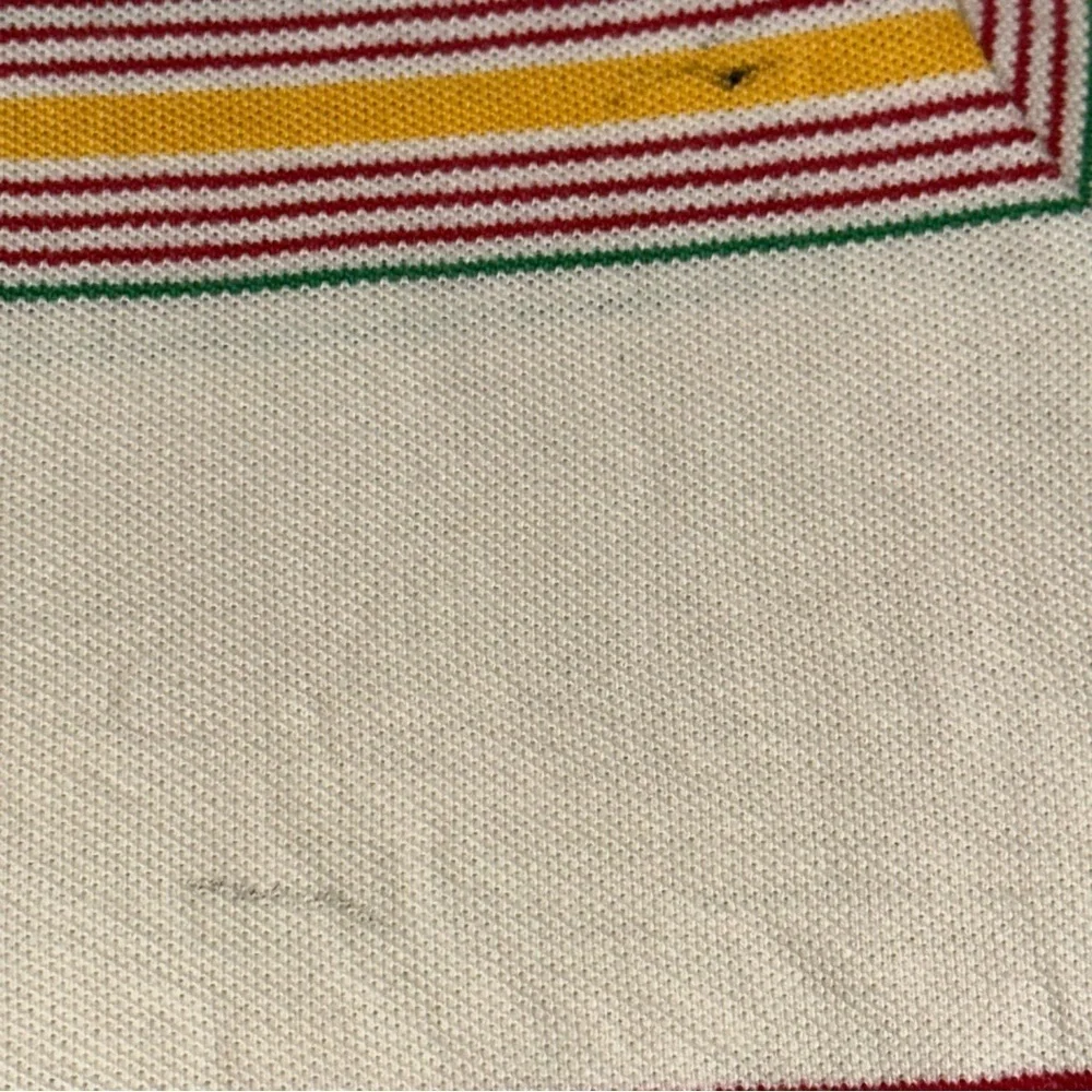 Polo Ralph Lauren Vintage Men’s Size L Cream Red Blue Yellow Striped Polo Shirt